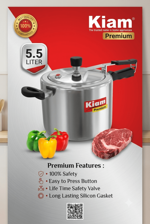 Kiam Premium Pressure Cooker (5.5 Liters)
